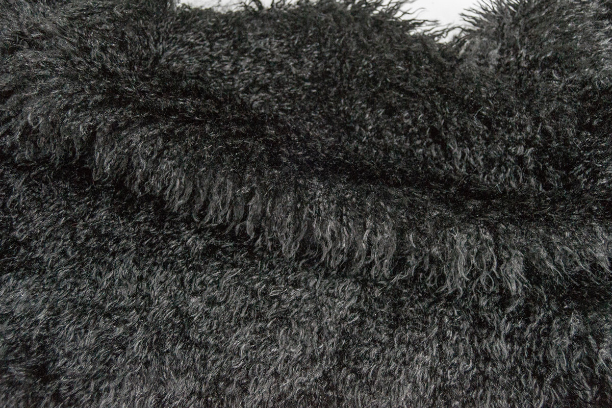 Pelo sintético de lujo Tejido de pelo sintético por metro, cordero de Mongolia, negro – 2EM250015
