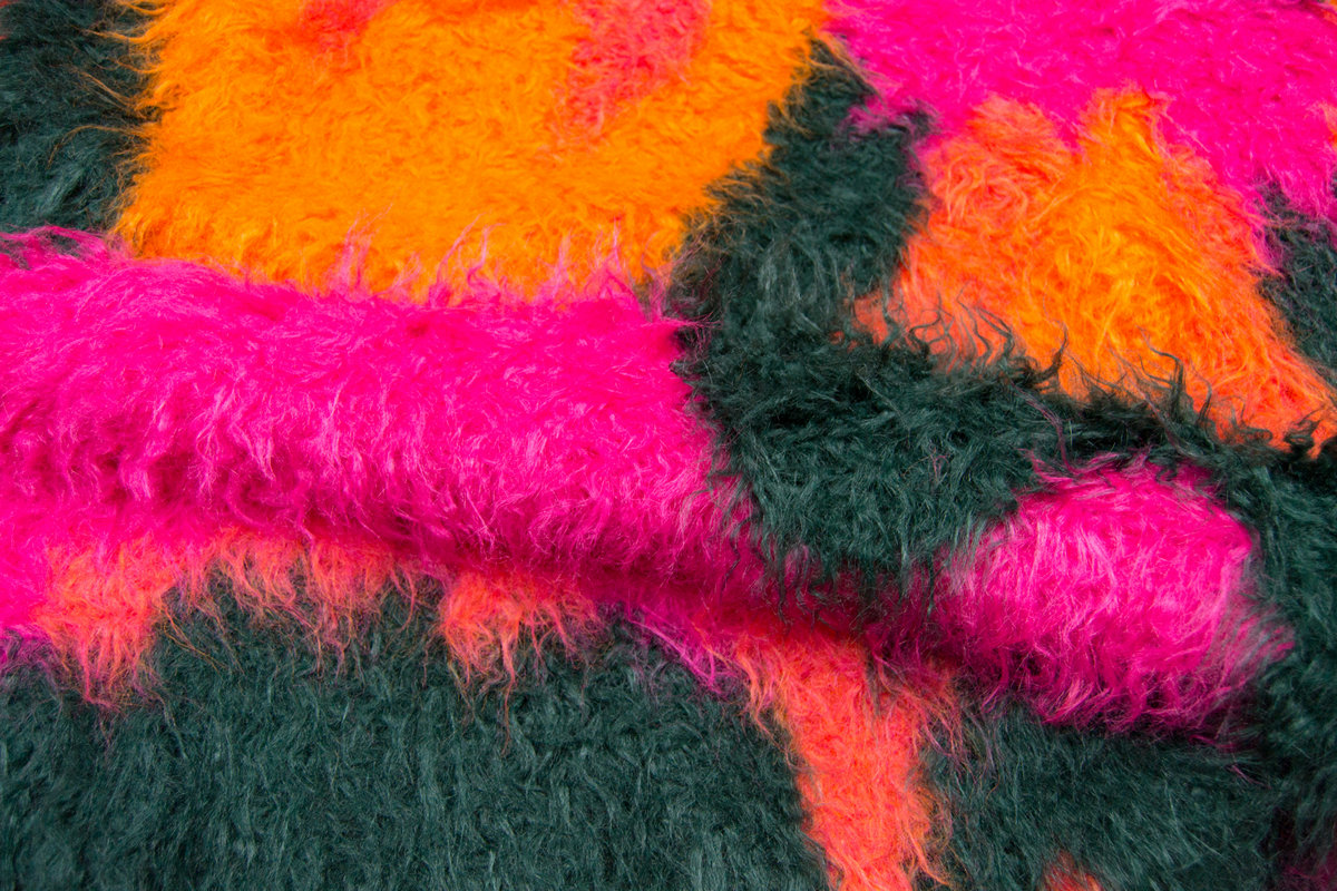 Pelo sintético de lujo Lujoso tejido de pelo sintético por metro, imitación cordero mongol, multicolore – E-15704BBU