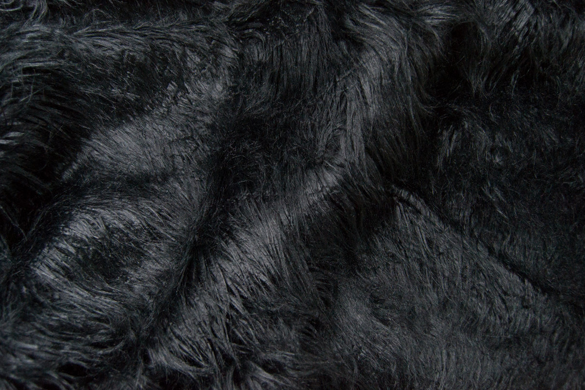 Pelo sintético de lujo Tejido de pelo sintético, pelo muy largo (110mm), negro – EM250165