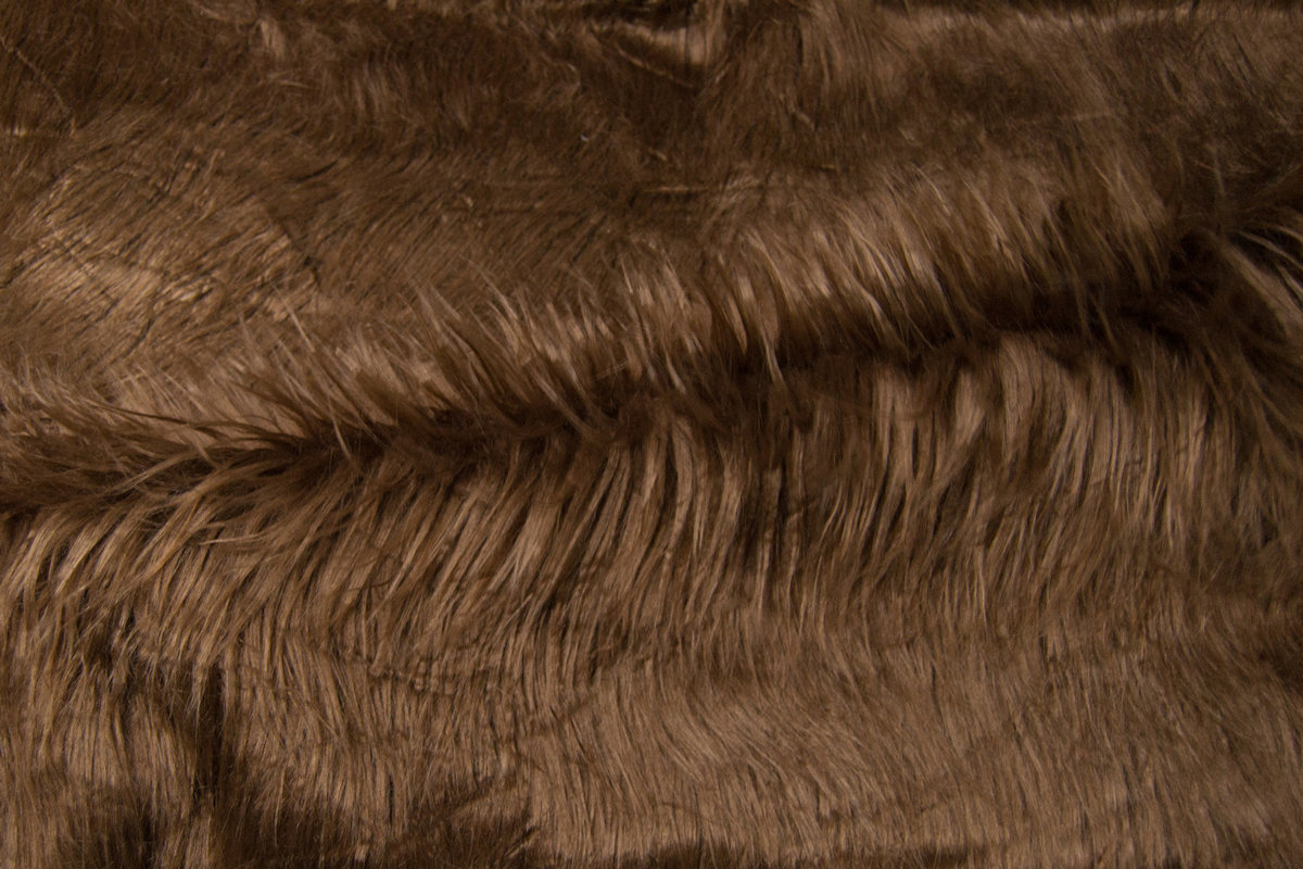 Pelo sintético de lujo Tejido de pelo sintético, pelo muy largo (110mm), marrón – EM250166