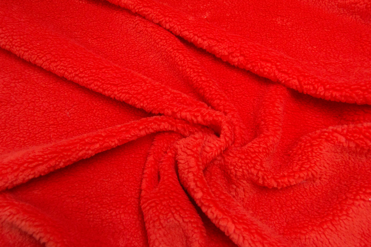 Edición limitada / Deadstocks Tejido de pelo sintético teddy, suave y gruesa, rojo – H-2