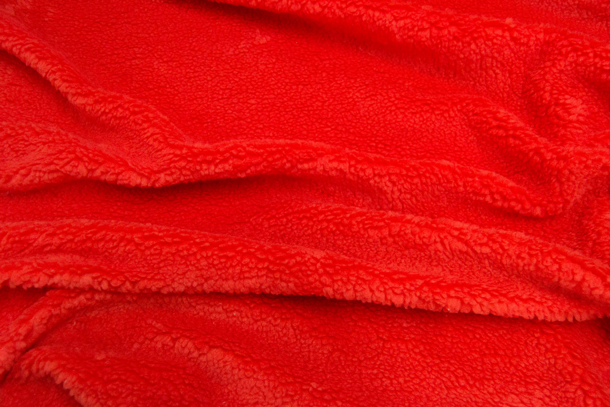 Edición limitada / Deadstocks Tejido de pelo sintético teddy, suave y gruesa, rojo – H-2