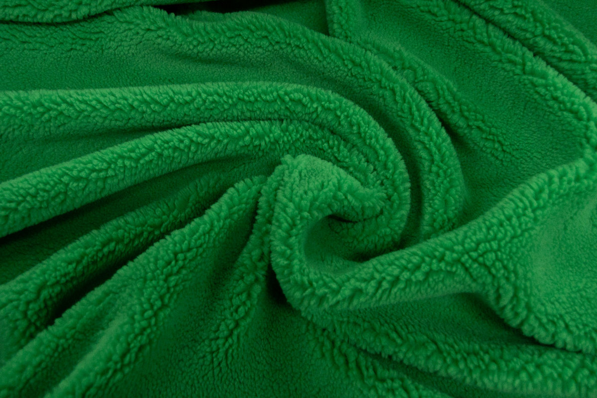 Edición limitada / Deadstocks Tela de piel sintética tipo teddy por metros, suave y gruesa, verde – 3EM250004