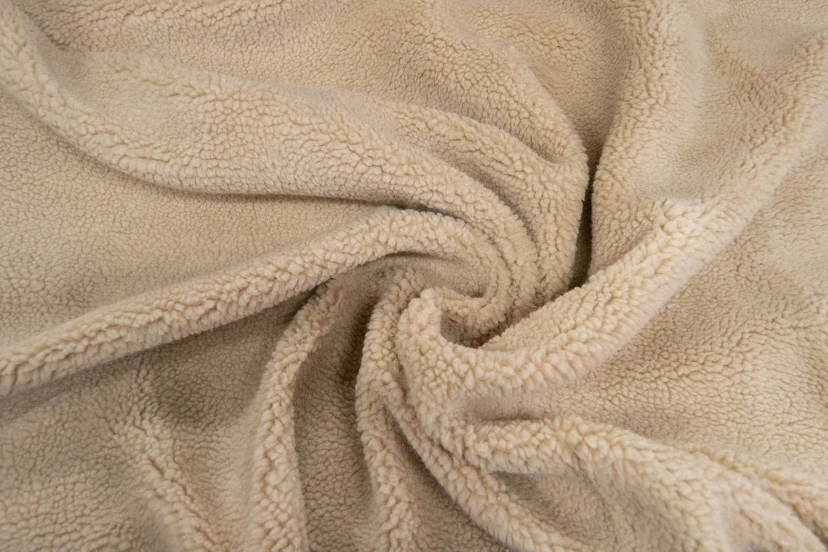 Edición limitada / Deadstocks Tela de piel sintética tipo teddy por metros, suave y gruesa, beige – 3EM250005