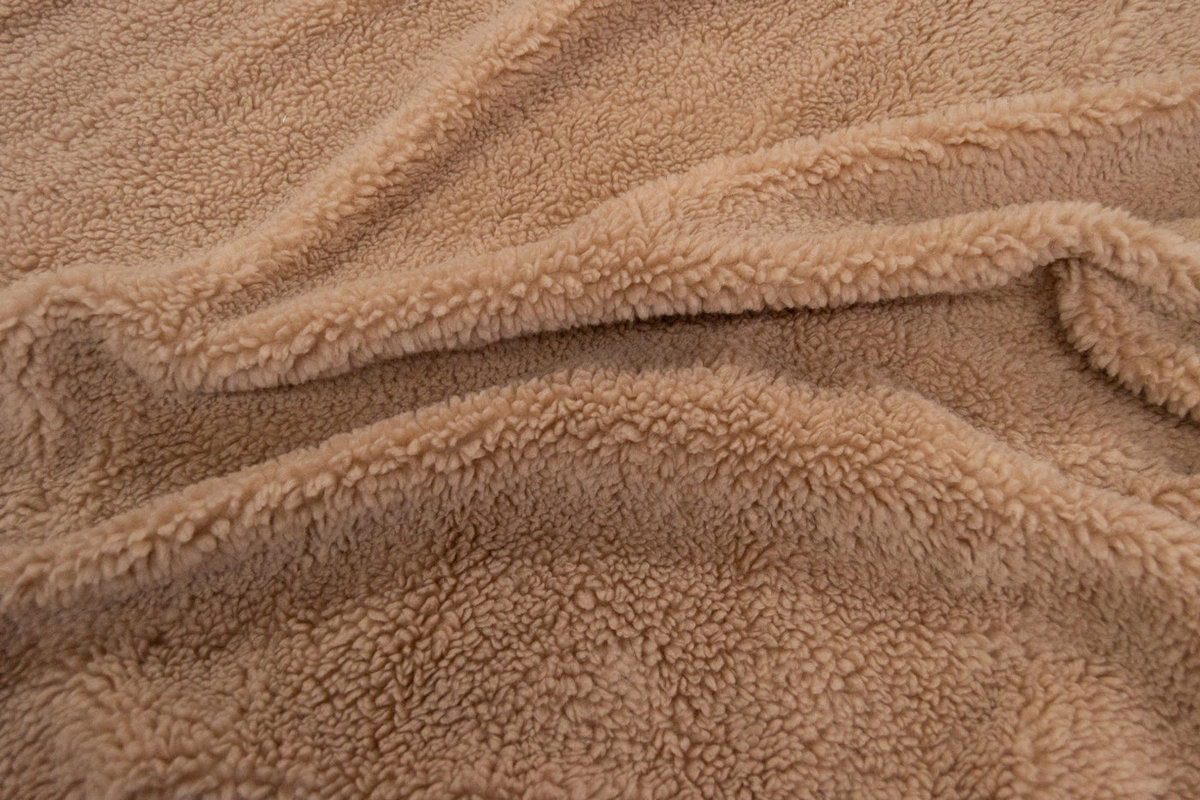 Edición limitada / Deadstocks Tela de piel sintética tipo teddy por metros, suave y gruesa, beige – 3EM250020