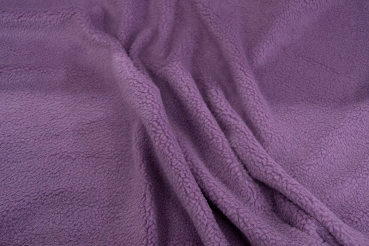 Edición limitada / Deadstocks Tela de piel sintética tipo teddy por metros, suave y gruesa, morado claro – 3EM250042