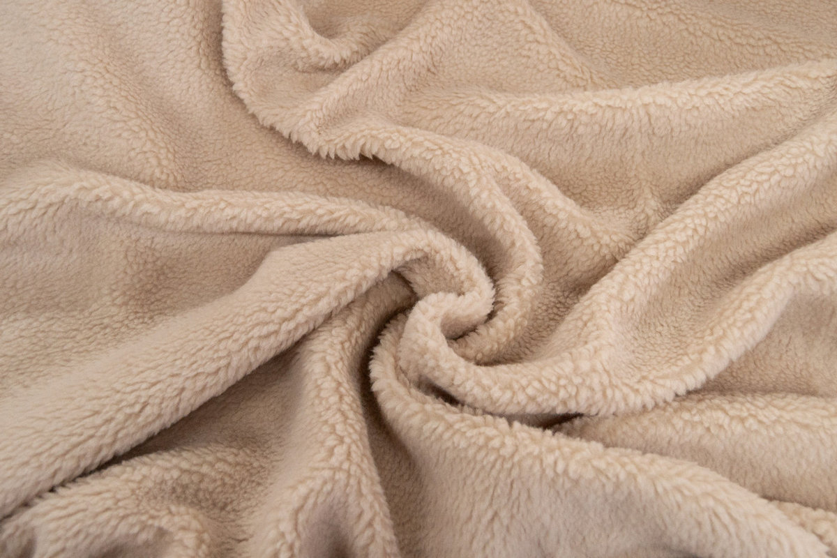 Edición limitada / Deadstocks Tela de piel sintética tipo teddy por metros, suave y gruesa, beige – 3EM250046