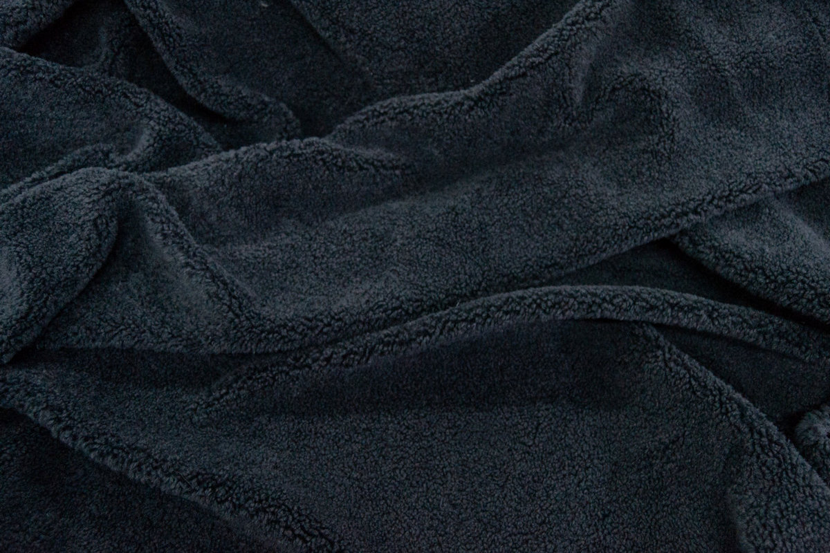 Edición limitada / Deadstocks Tela de piel sintética tipo teddy por metros, suave y gruesa, negro – 3EM250055