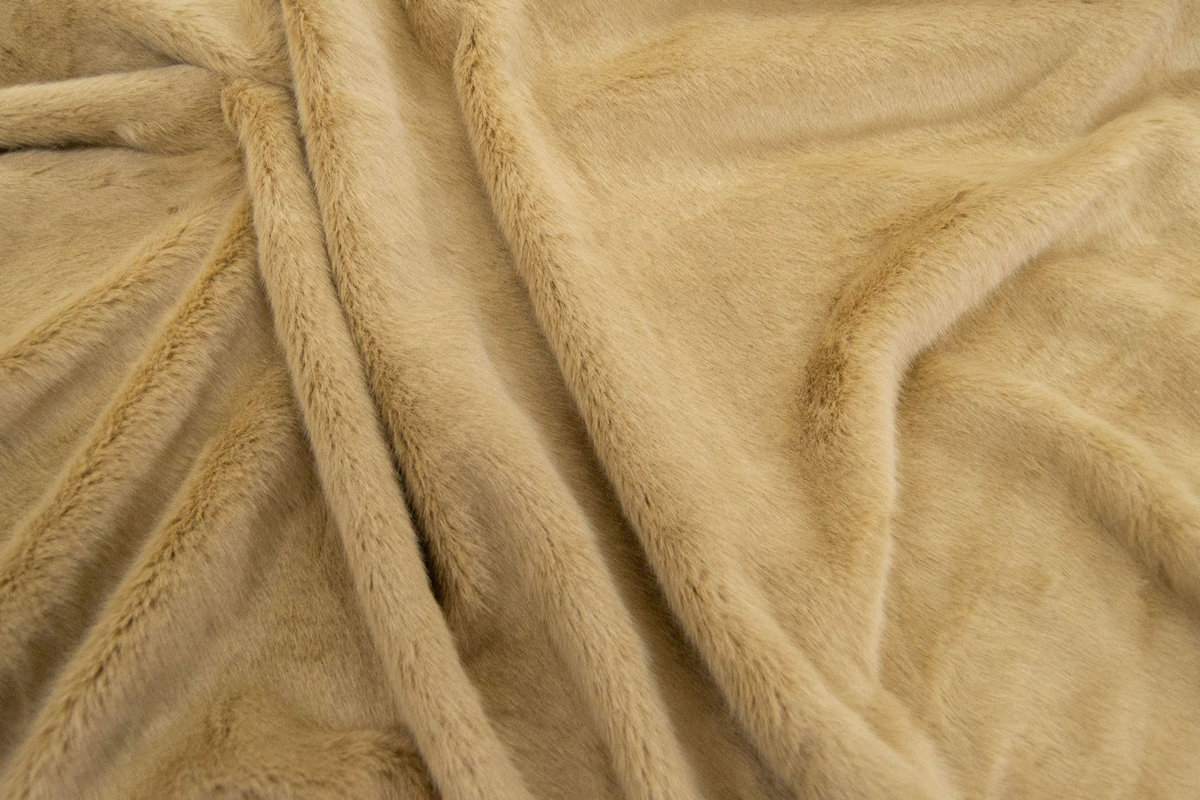 Edición limitada / Deadstocks Tela de piel sintética, efecto visón, súper suave, beige – 3EM250026