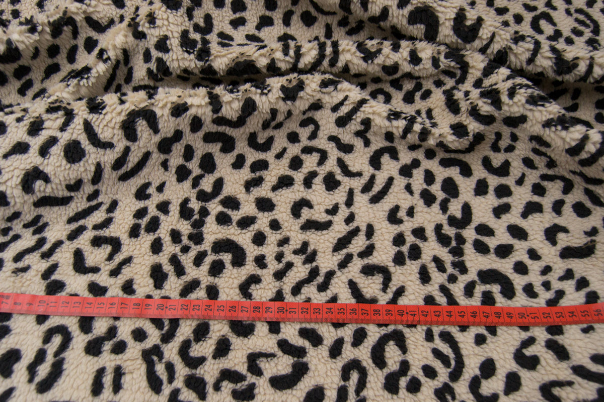 Edición limitada / Deadstocks Tela de piel sintética tipo teddy/sherpa, estampado leopardo – EM250022